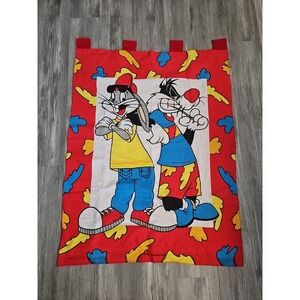 Bugs Bunny Sylvester Warner Bros Fabric Panel Wall Hanging Vtg Looney Tunes 1994